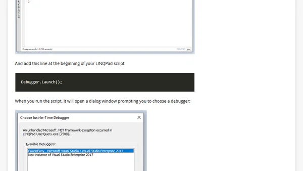 Testing and debugging library code from LINQPad