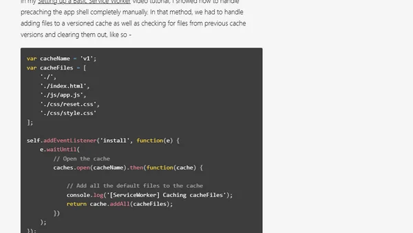 “Offline First” with Service Worker (Building a PWA, Part 1)