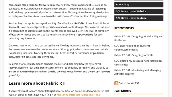 Fabric RTI 101: Designing for Reliability and Resilience