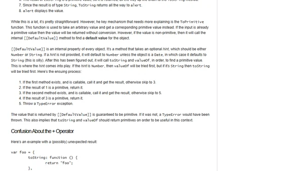 Object-to-Primitive Conversions in JavaScript
