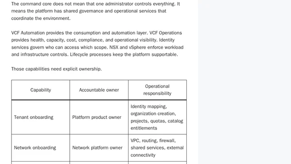 VCF Tenant Space Station: Designing a Multi-Tenant Private Cloud on One Foundation