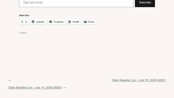 Daily Reading List – July 13, 2026 (#823)