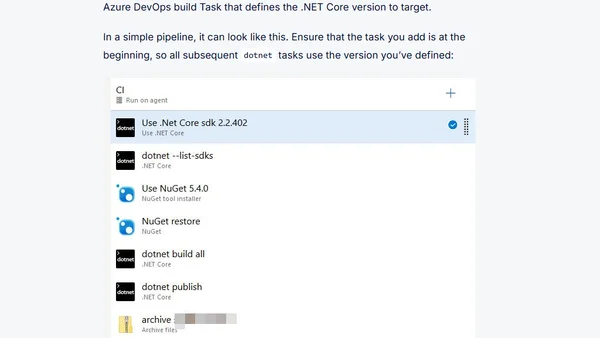 Fixing: Unable to locate the .NET Core SDK. Check that it is installed and that the version specified in global.json (if any) matches the installed version.