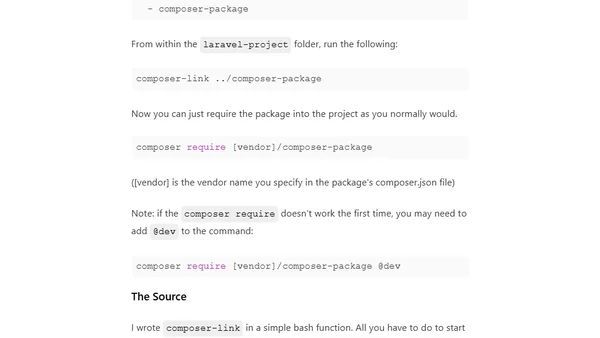 Bash Alias: composer-link - Require Local Folders as Composer Dependencies