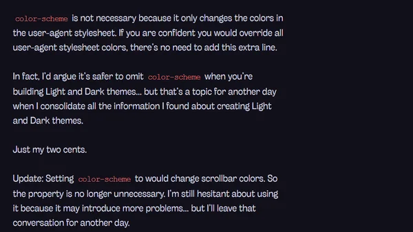 Understanding the color-scheme property
