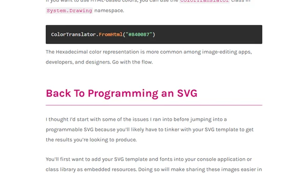 Programming SVGs with C#