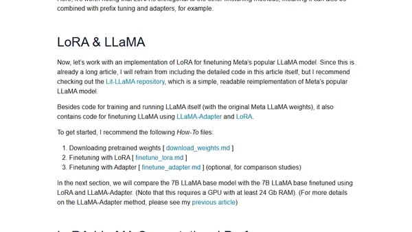 Parameter-Efficient LLM Finetuning With Low-Rank Adaptation (LoRA)