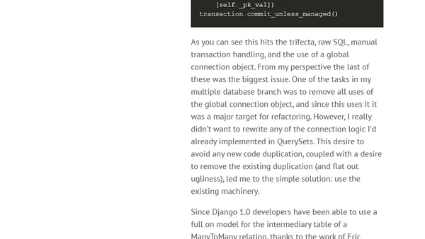 Django's ManyToMany Refactoring