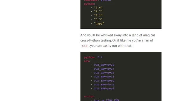 Why Travis CI is great for the Python community