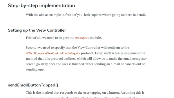 Send Email In-App – Using MFMailComposeViewController with Swift