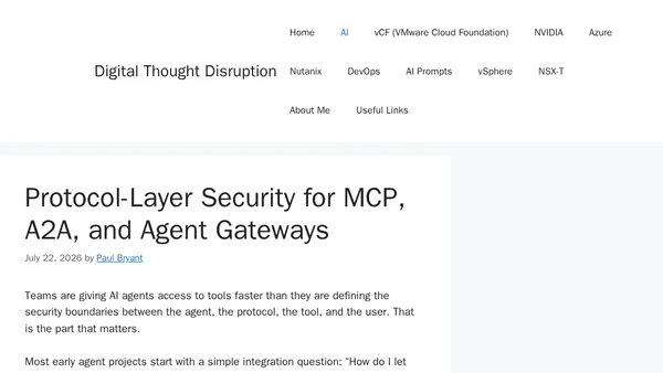 Protocol-Layer Security for MCP, A2A, and Agent Gateways