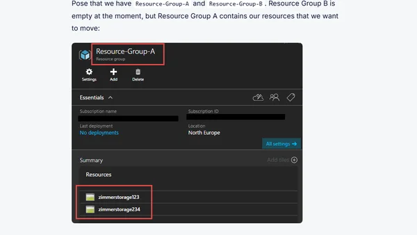 Azure Resource Manager - Part 6 - Move Azure Resources from one Resource Group to another
