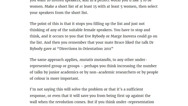 An absolutely minimal way to increase invited speaker diversity