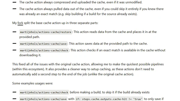 Migrating away from martijnhols/actions-cache