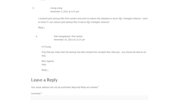 Restoring SQL Server Backup Files from Azure Blob Storage