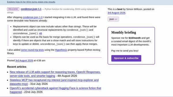 condense-json 1.1