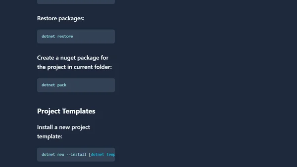 .NET Core CLI and MSBUILD Cheat Sheet