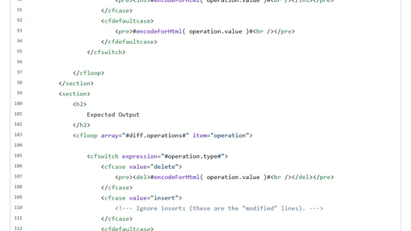 Adding Myers Diff Rendering To The GildedRose Kata In ColdFusion