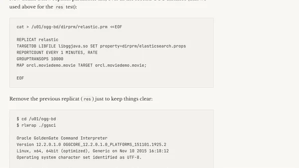 Streaming Data through Oracle GoldenGate to Elasticsearch