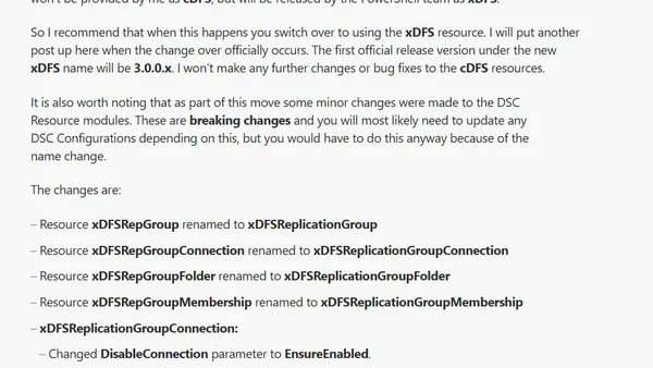 cDFS moving to the PowerShell Team