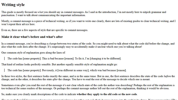 Writing commit messages