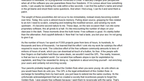 My personal journey from MIT to GPL