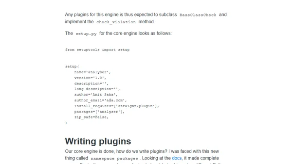 A demo plugin based Python code analyser