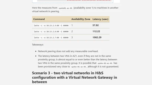 Measuring latency between Azure Availability Zones and the impact of an NVA in between V2