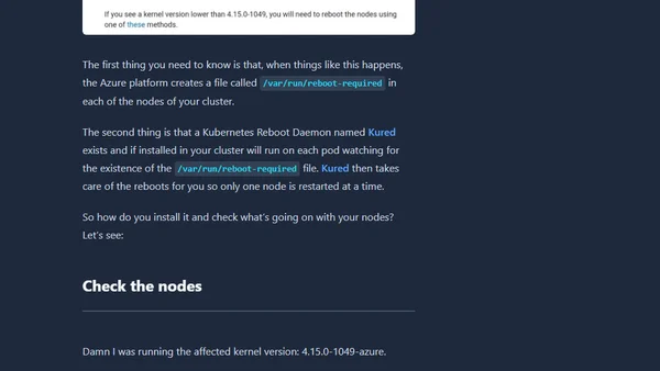 Kured: Restart your Azure Kubernetes Service Nodes