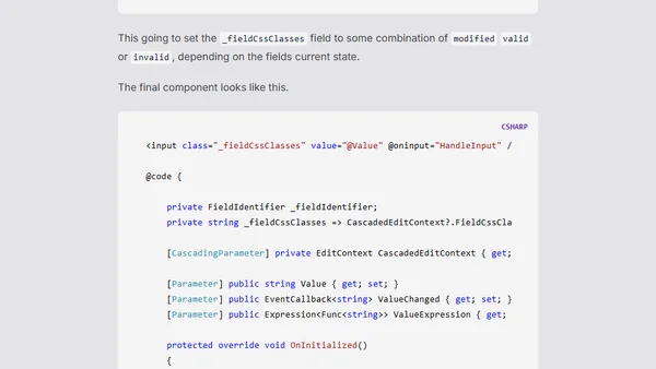 Creating Bespoke Input Components for Blazor from Scratch