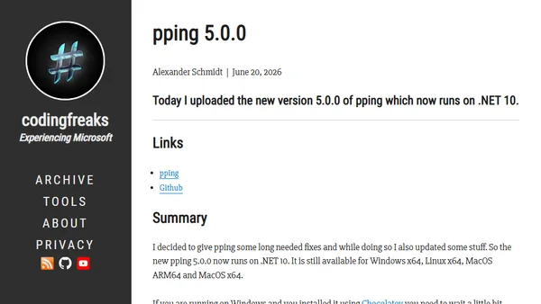 pping 5.0.0