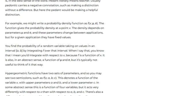 Distinguishing variables from parameters