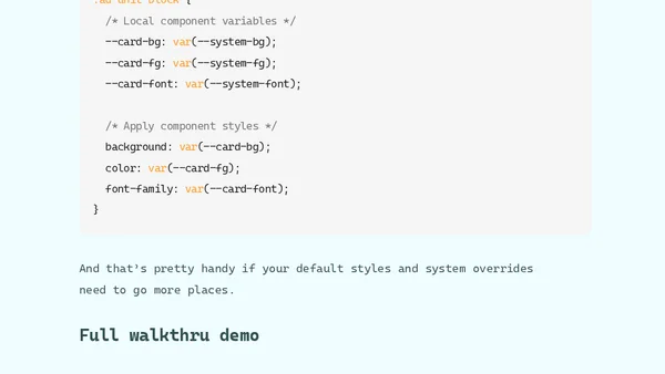 Shadow-piercing local component variables