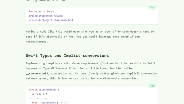 Implementing observable in Swift