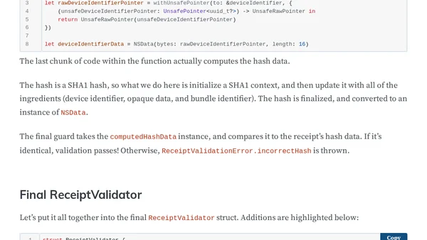 Finalizing Receipt Validation in Swift – Computing a GUID Hash