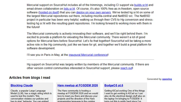 Announcing first-class Mercurial support on Sourcehut