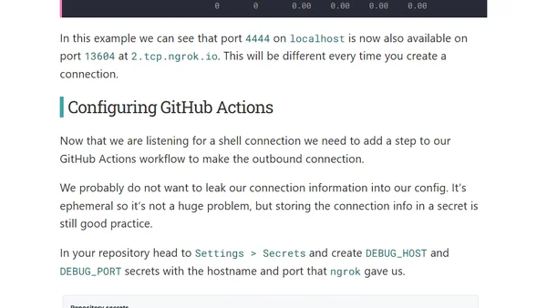 How to interactively debug GitHub Actions with netcat