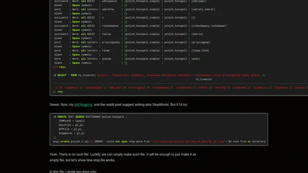 Polish configuration for TSearch