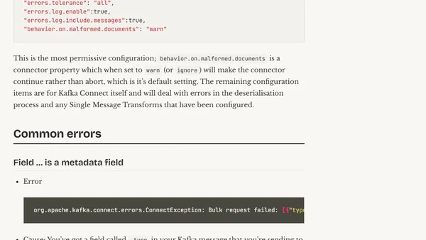 Kafka Connect and Elasticsearch