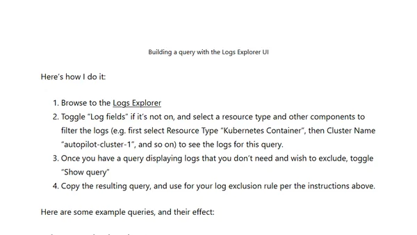 Reducing GKE Log Ingestion
