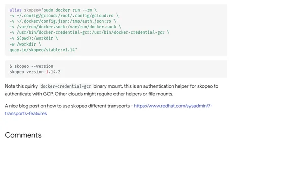 Using skopeo container image