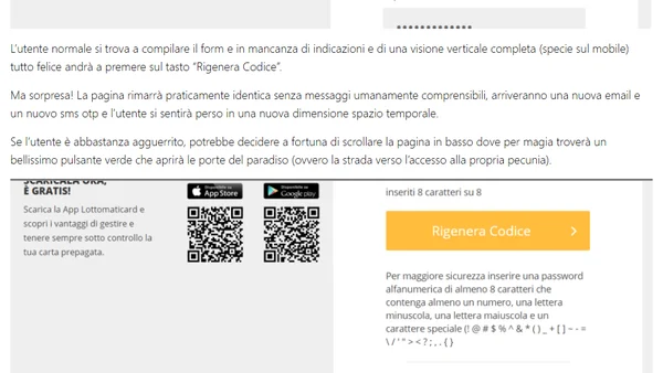 Lottomatica e le cattive abitudini italiane per l’UX