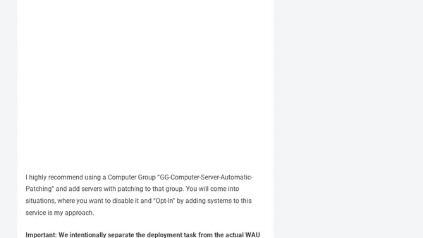 Centralized Software Patch Management: Deploying Winget Auto Updates (WAU) via Active Directory GPO