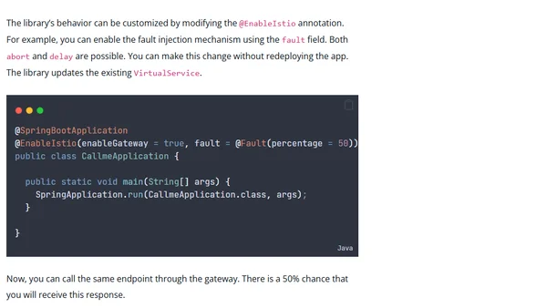 Istio Spring Boot Library Released
