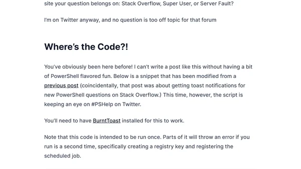 Need PowerShell Help? Use #PSHelp!