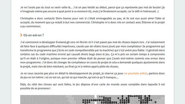 Evoland sur GameBoy !