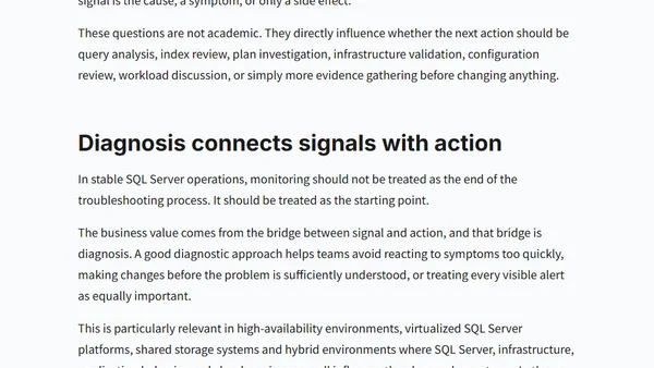 SQL Server Monitoring Is Not Diagnosis: Why Context Matters