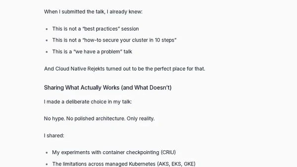 What Speaking at Cloud Native Rejekts Europe 2026 Taught Me