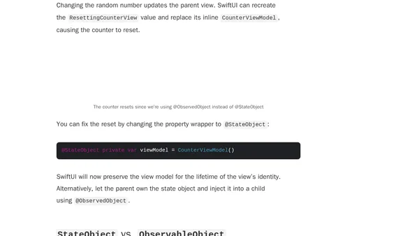 @StateObject vs. @ObservedObject: The differences explained