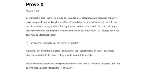 Prove X